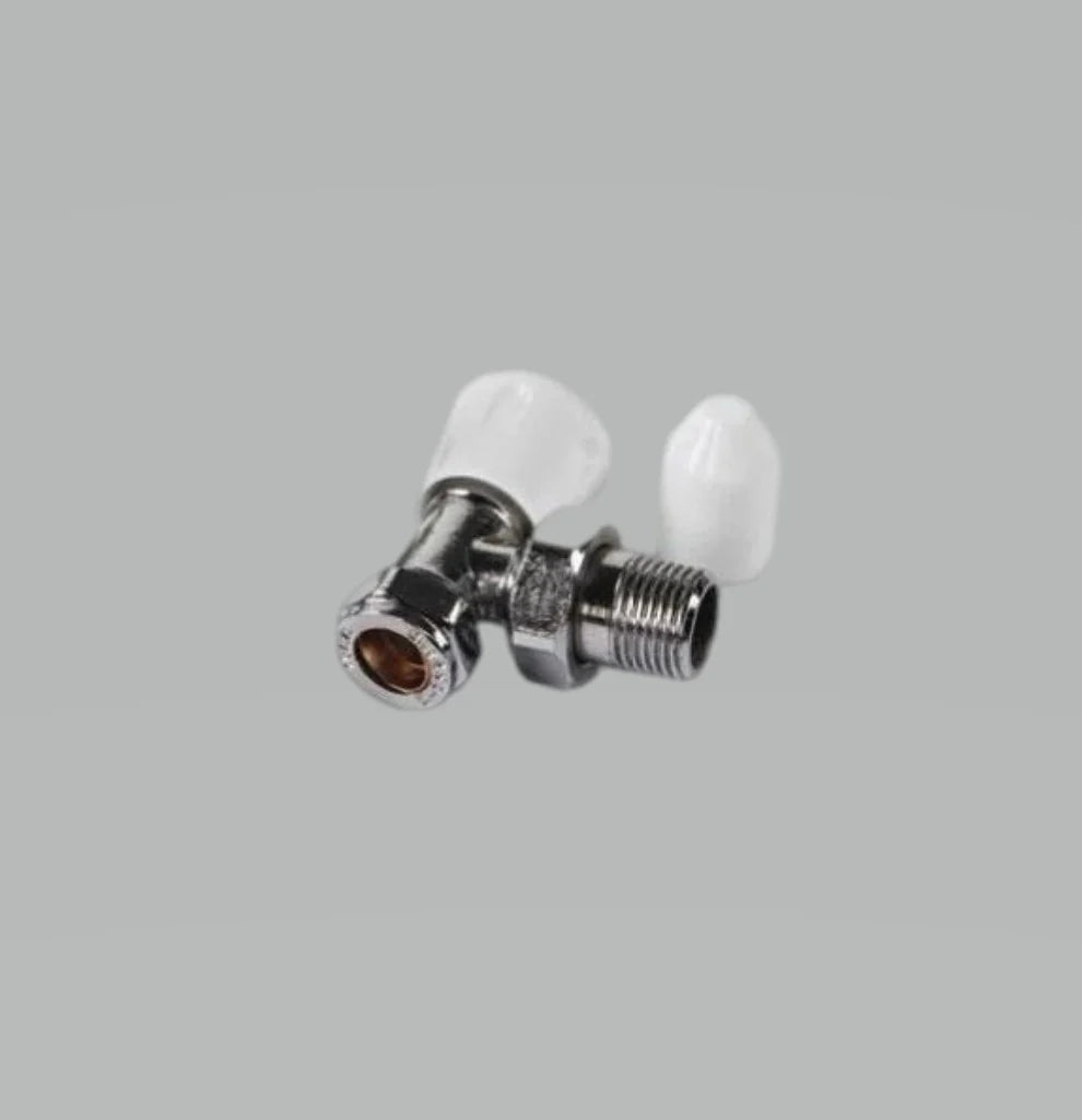 Kartell LSWHGA15 Galaxy Angled Lockshield & Wheelhead Radiator Valve - 15mm - Chrome