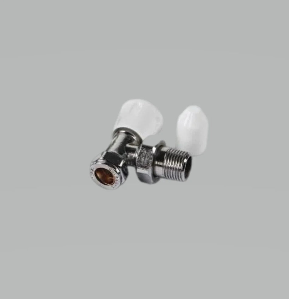 Kartell LSWHGA15 Galaxy Angled Lockshield & Wheelhead Radiator Valve - 15mm - Chrome