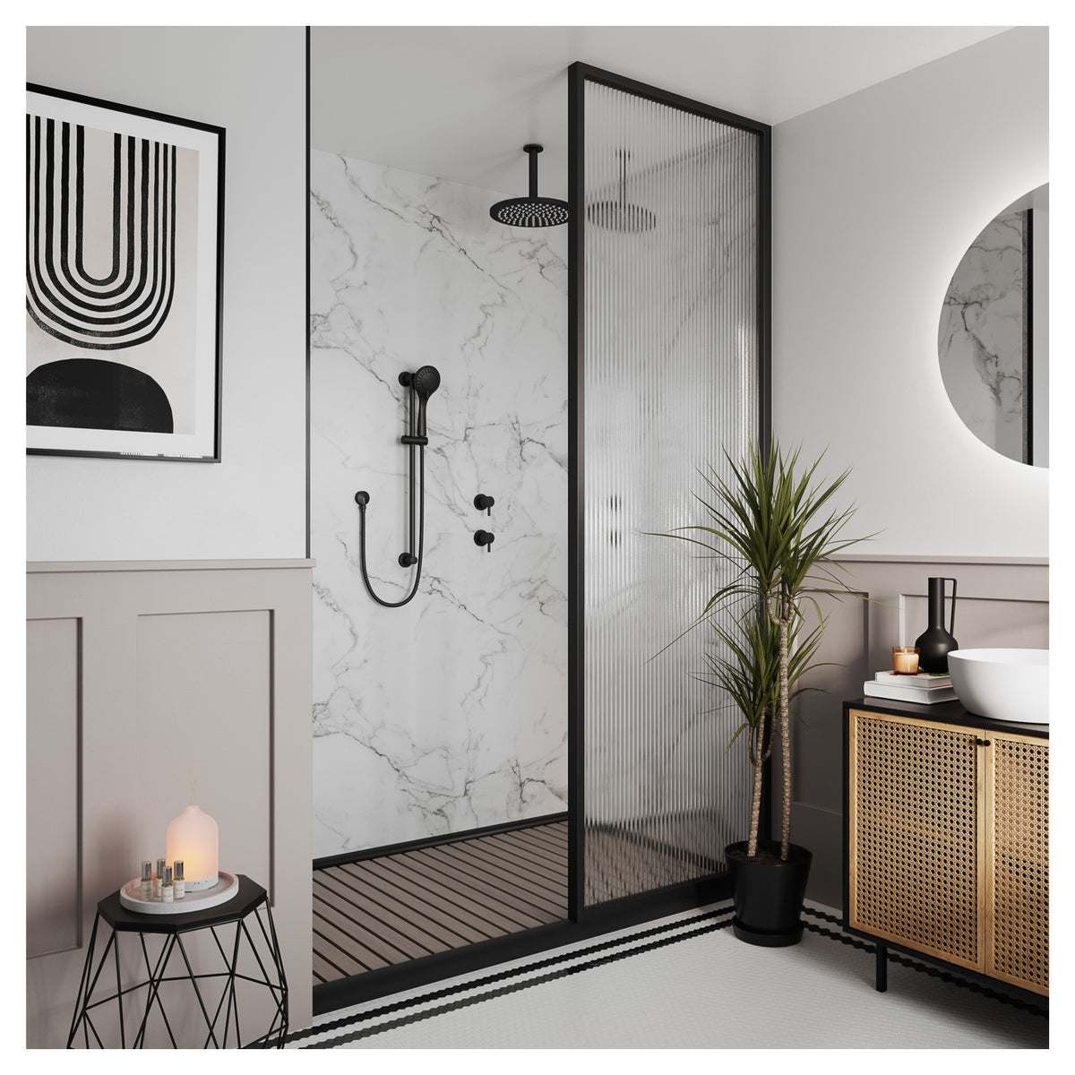 Multipanel Pure White Grey Unlipped Wall Panel - 2400 x 1200 x 11mm