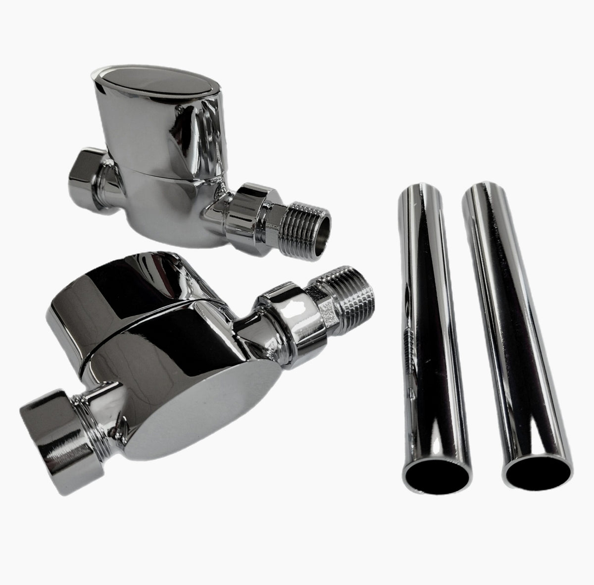 Kartell ASP-STR Aspen Straight Radiator Valve Pair - 15mm - Chrome