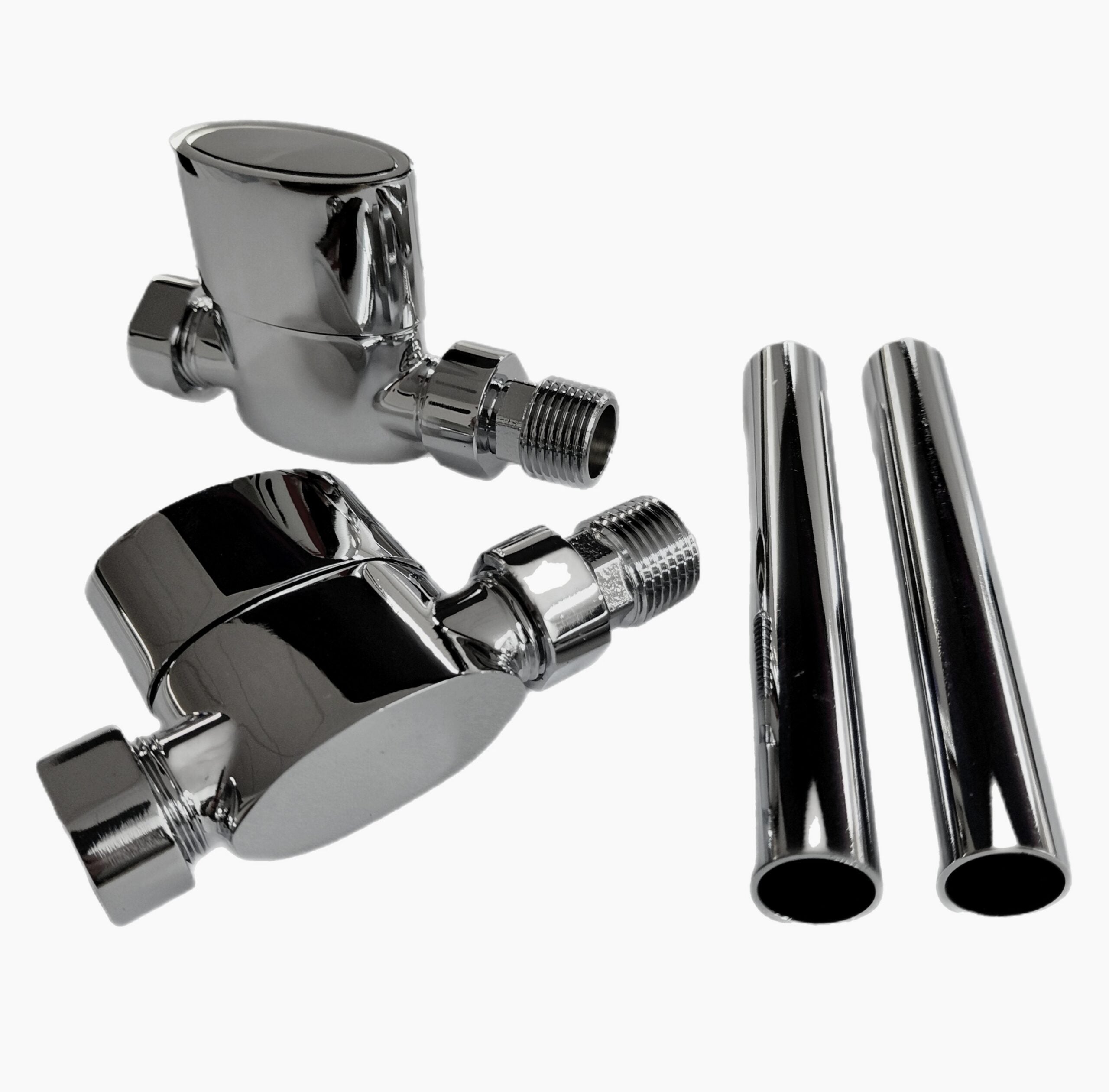 Kartell ASP-STR Aspen Straight Radiator Valve Pair - 15mm - Chrome