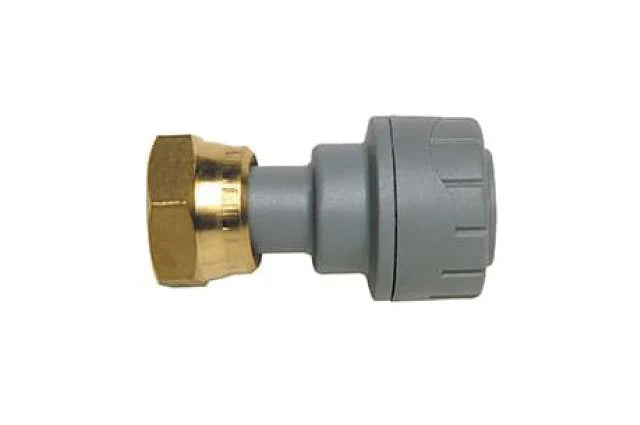 Polyplumb PB722 Straight Tap Connector with Brass Nut 22mm x 3/4
