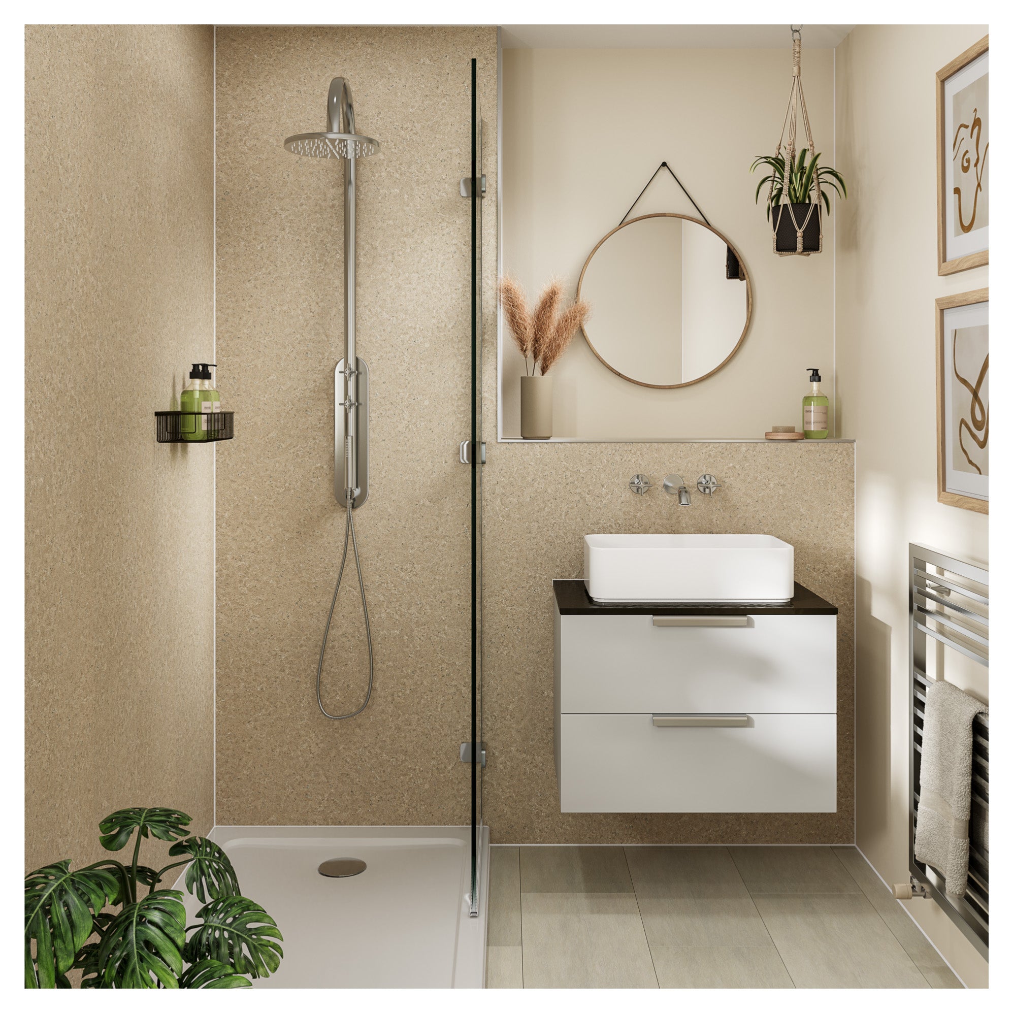 Multipanel Contemporary Tavolo Taupe Unlipped Wall Panel - 2400 x 900 x 11mm