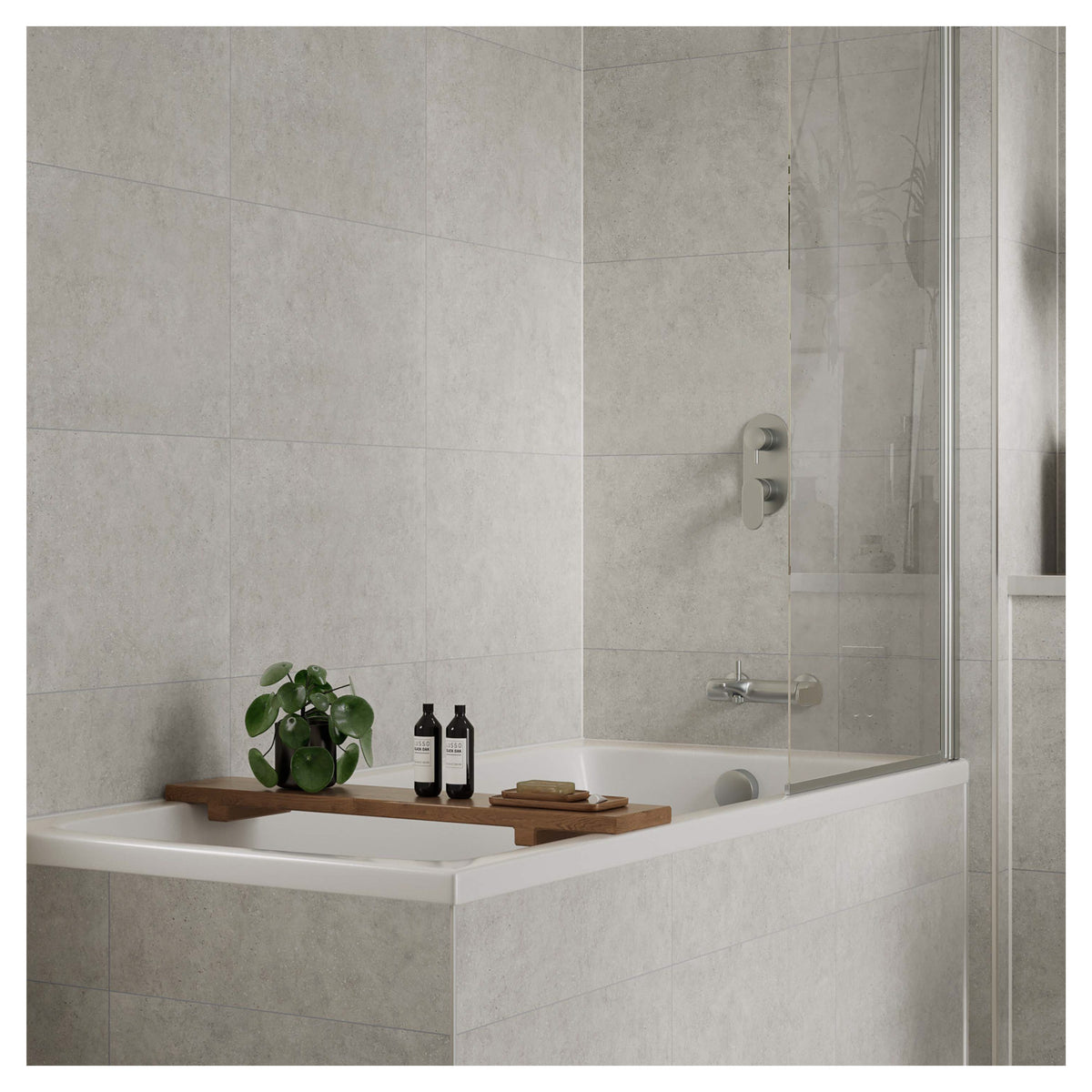 Multipanel Tile Effect White Mineral Hydrolock T&G Wall Panel - 2400 x 598 x 11mm