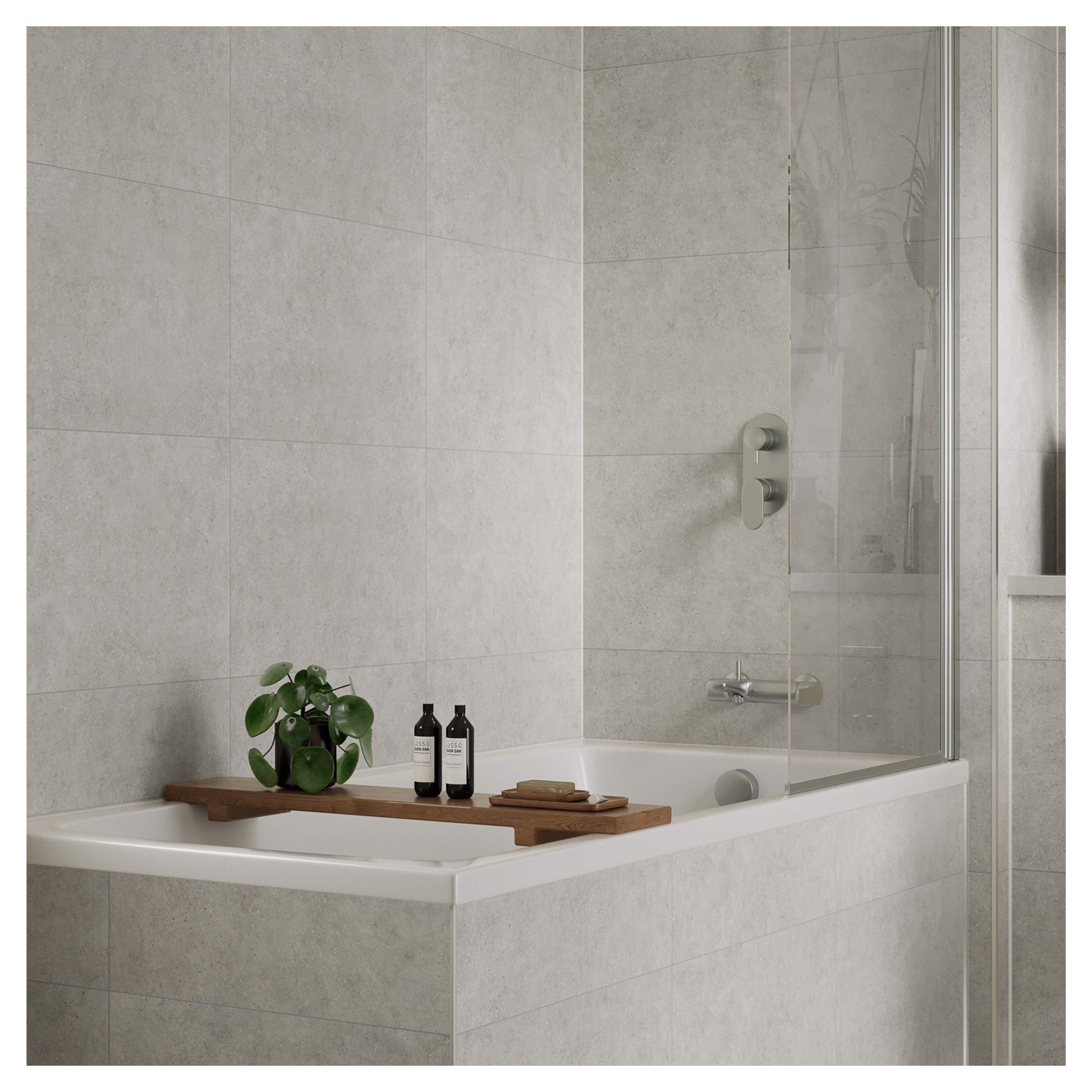 Multipanel Tile Effect White Mineral Hydrolock T&G Wall Panel - 2400 x 598 x 11mm