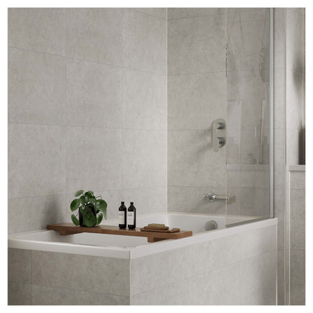 Multipanel Tile Effect White Mineral Hydrolock T&G Wall Panel - 2400 x 598 x 11mm