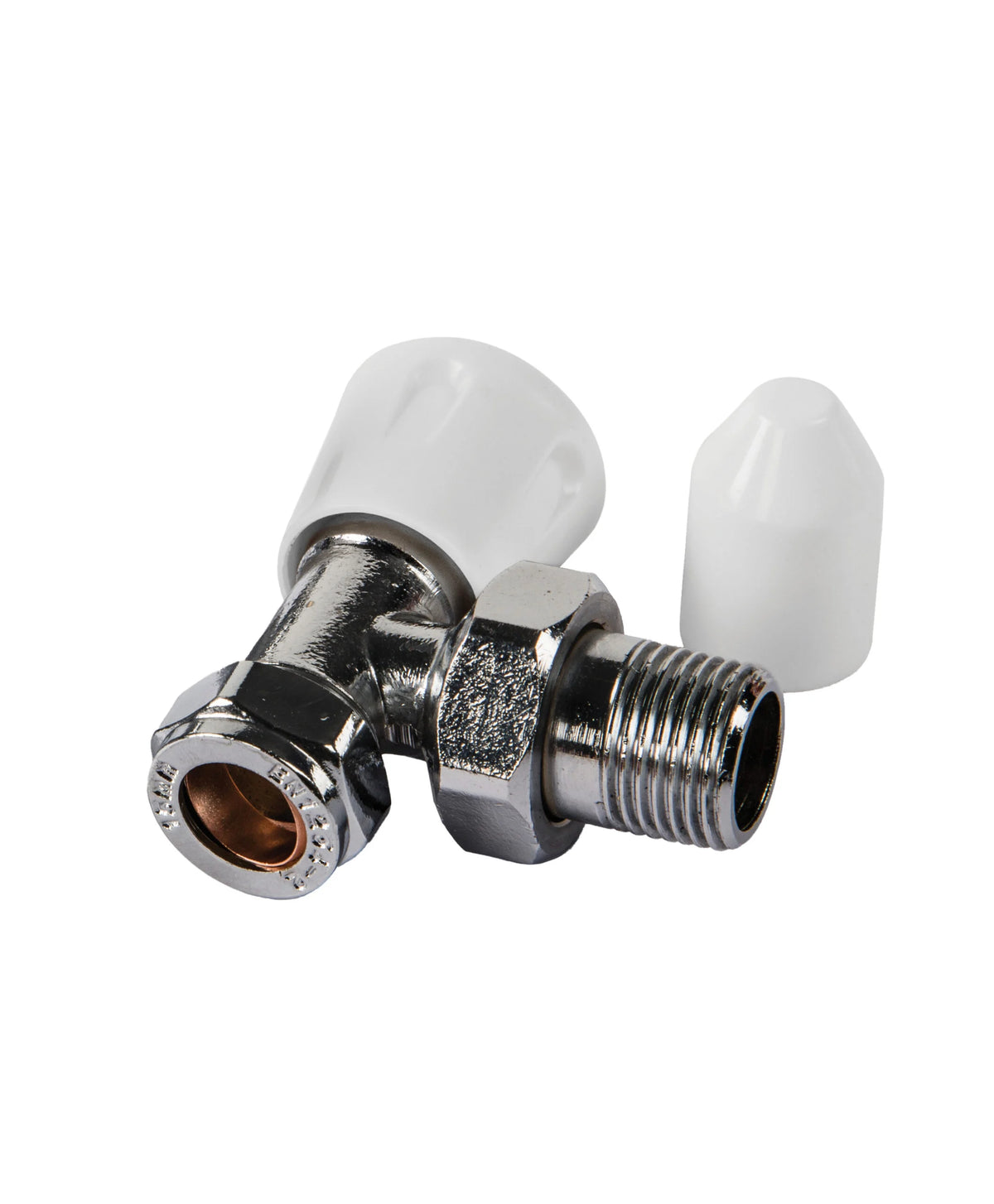 Kartell LSDOGA15 Galaxy Angled Lockshield Radiator Valve with Drain Off Cock - 15mm - Chrome