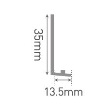 Grant Westfield Classic - Type x - Wet Floor Base - Aluminium Extrusion - Satin Anodised - 2450mm Long