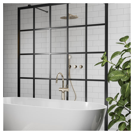 Multipanel Tile Effect White Grey Hydrolock T&G Wall Panel - 2400 x 598 x 11mm