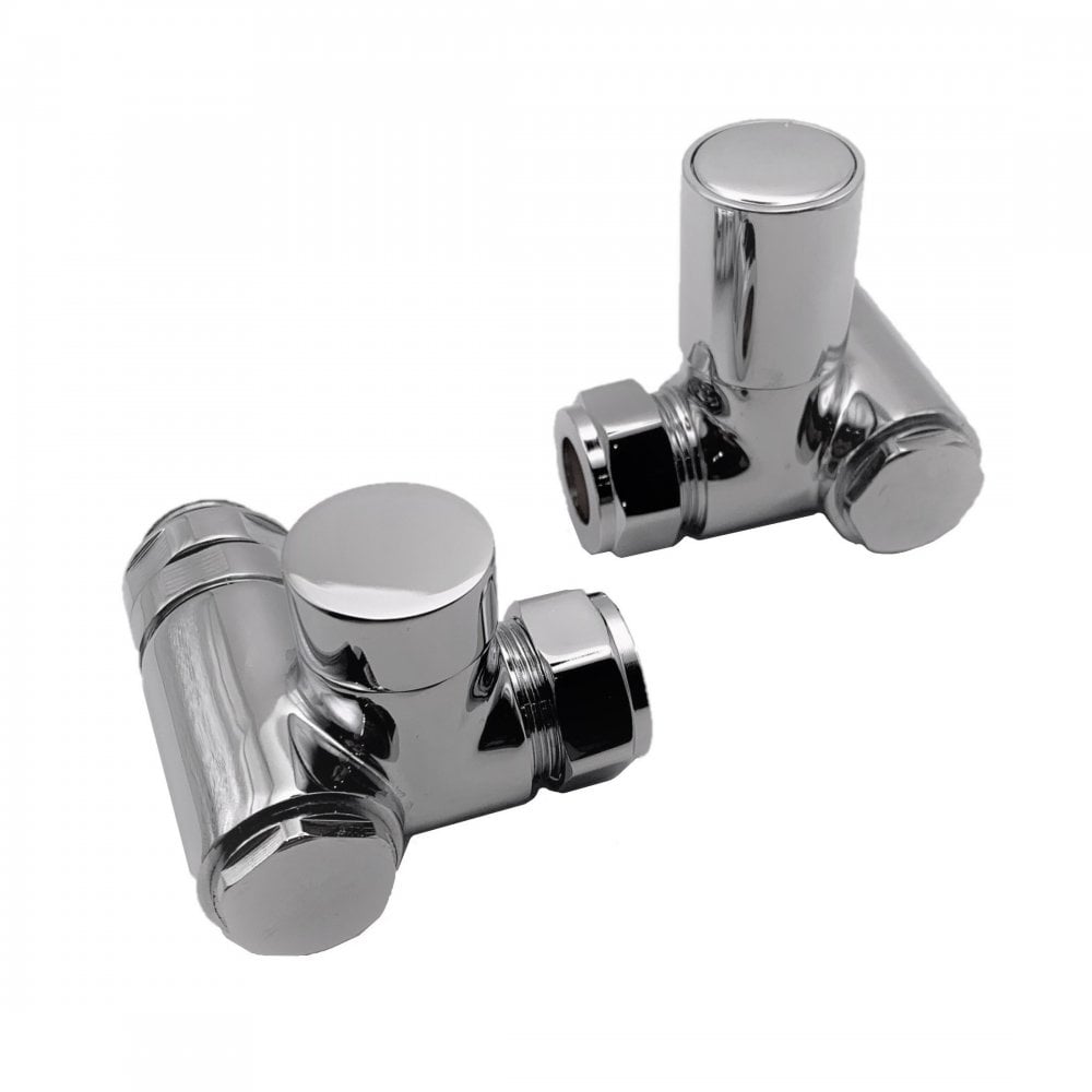 Kartell CRNV-DF Dual Fuel Corner Radiator Valve Pair for Elements - Chrome