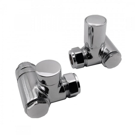 Kartell CRNV-DF Dual Fuel Corner Radiator Valve Pair for Elements - Chrome