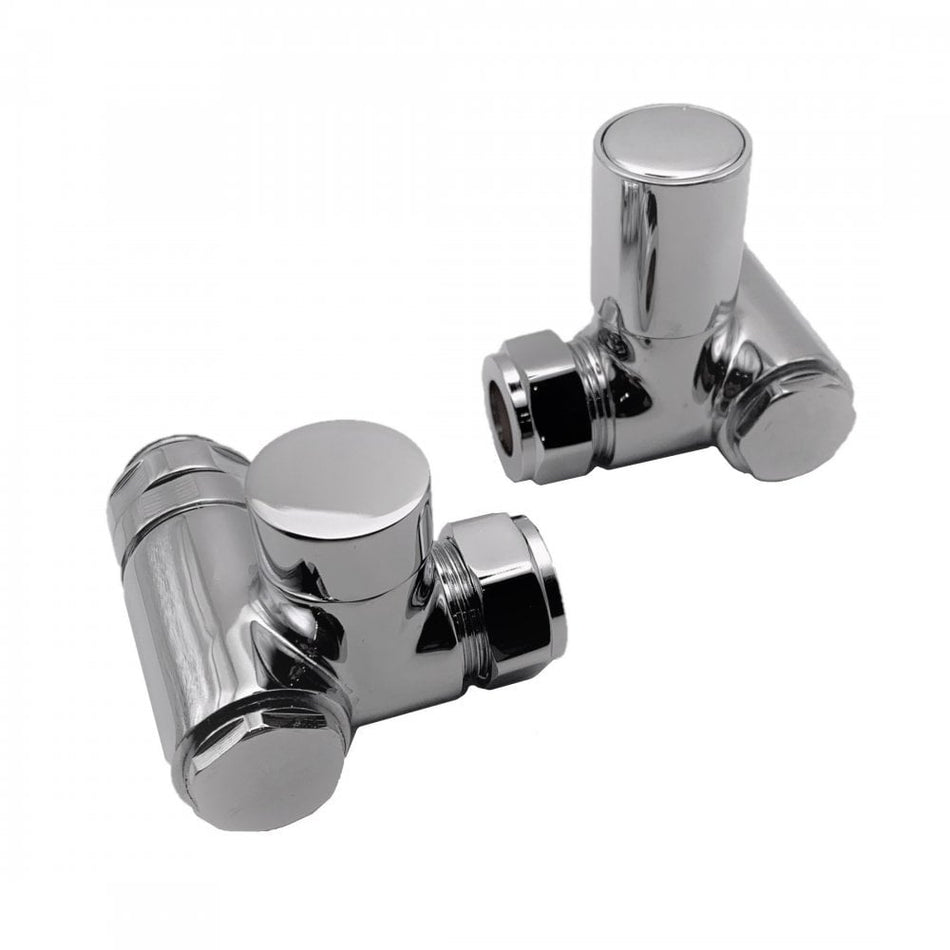 Kartell CRNV-DF Dual Fuel Corner Radiator Valve Pair for Elements - Chrome