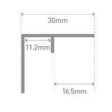 Multipanel MPIHCML Classic Type 101 - Invisible Int Corner - Aluminium Extrusion - Mill Finish - 2450mm Long