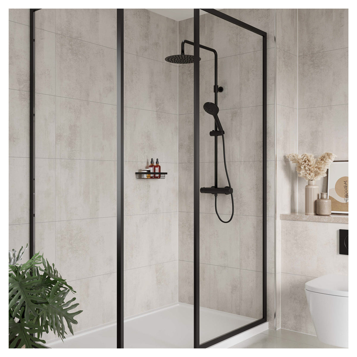 Multipanel Tile Effect White Gypsum Hydrolock T&G Wall Panel - 2400 x 598 x 11mm