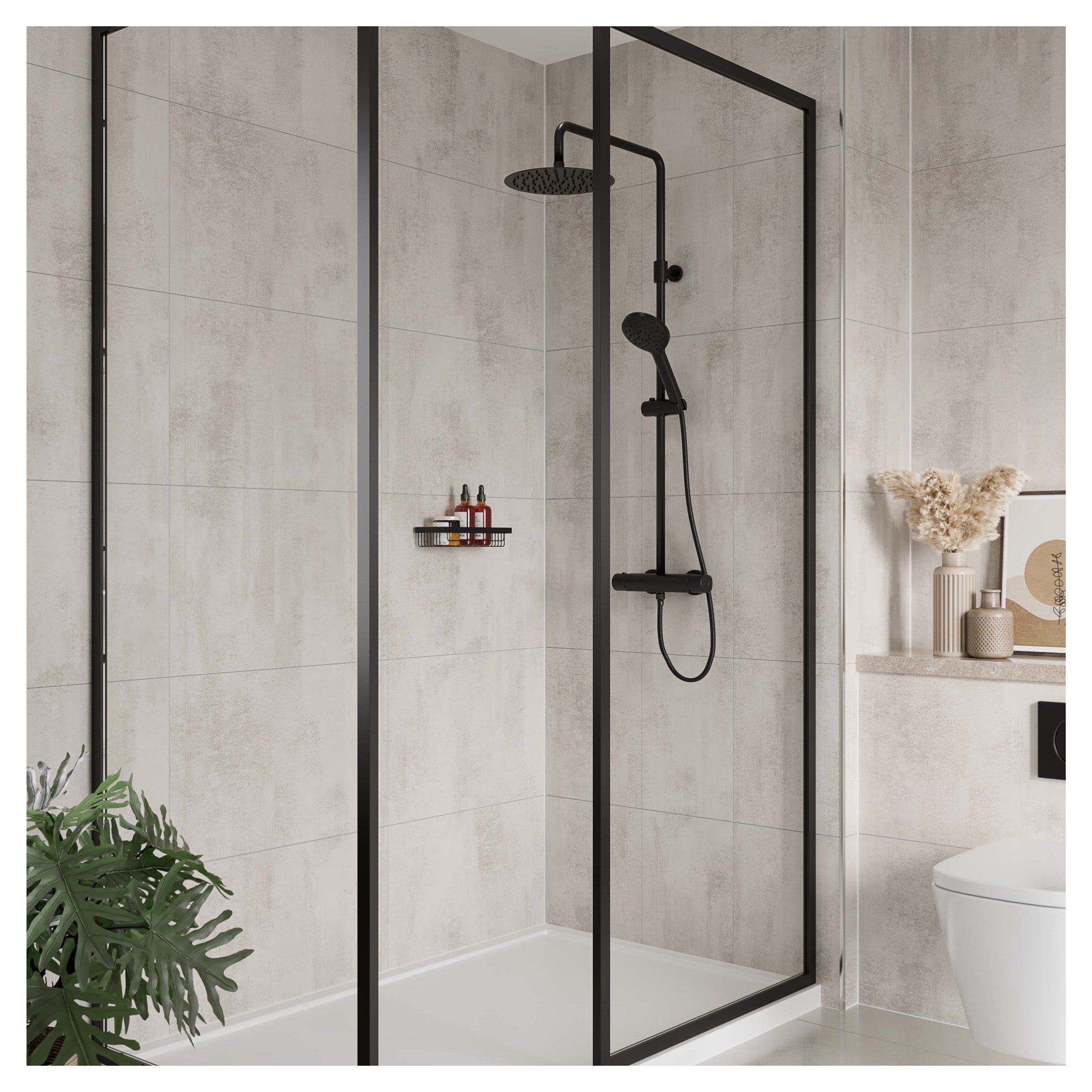 Multipanel Tile Effect White Gypsum Hydrolock T&G Wall Panel - 2400 x 598 x 11mm