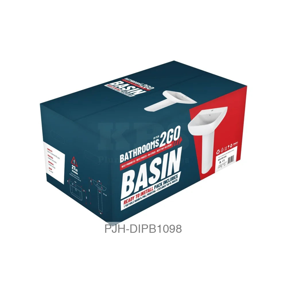 2Go 1Th Basin & Ped (Red/Blue Box) Bathroom Brands