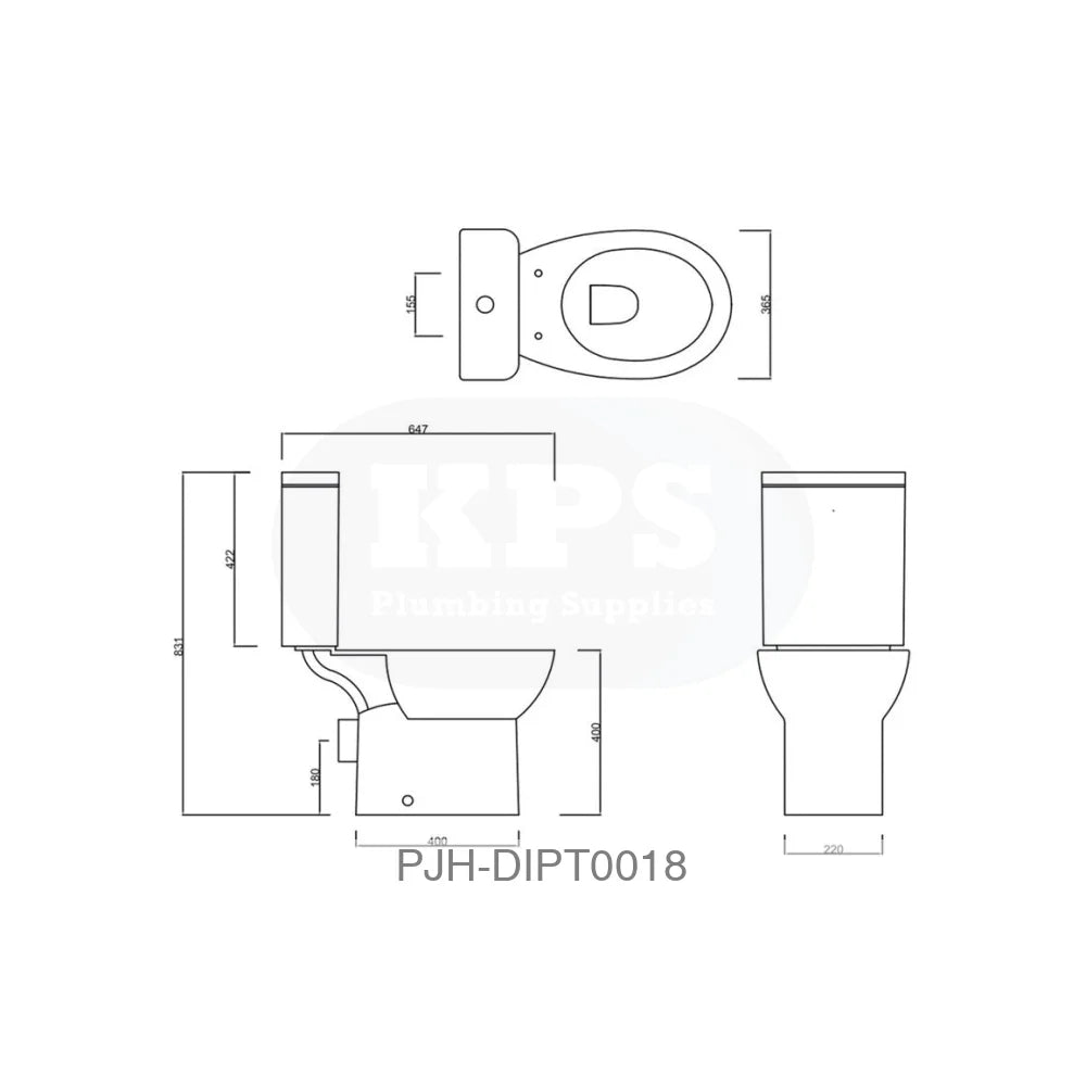 2Go WC CC Rim S/C Seat (Red/Blue Box) – White - Bathroom Brands