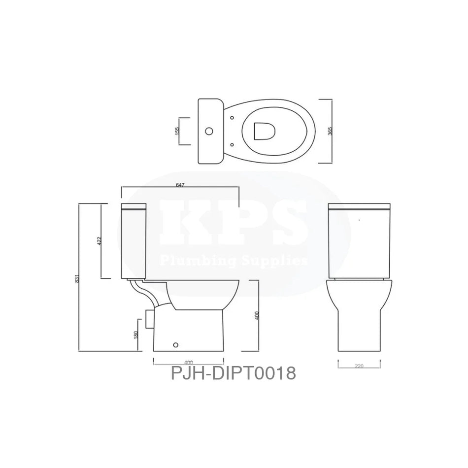 2Go WC CC Rim S/C Seat (Red/Blue Box) – White - Bathroom Brands