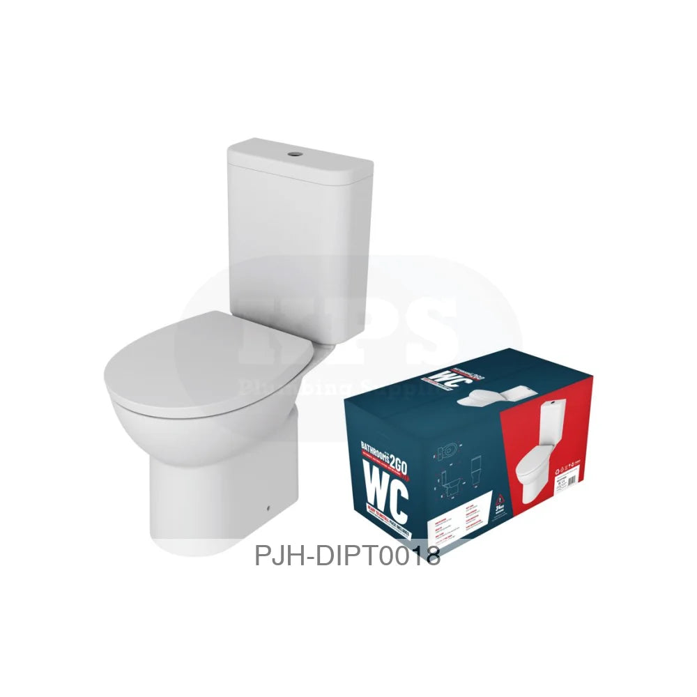 2Go WC CC Rim S/C Seat (Red/Blue Box) – White - Bathroom Brands