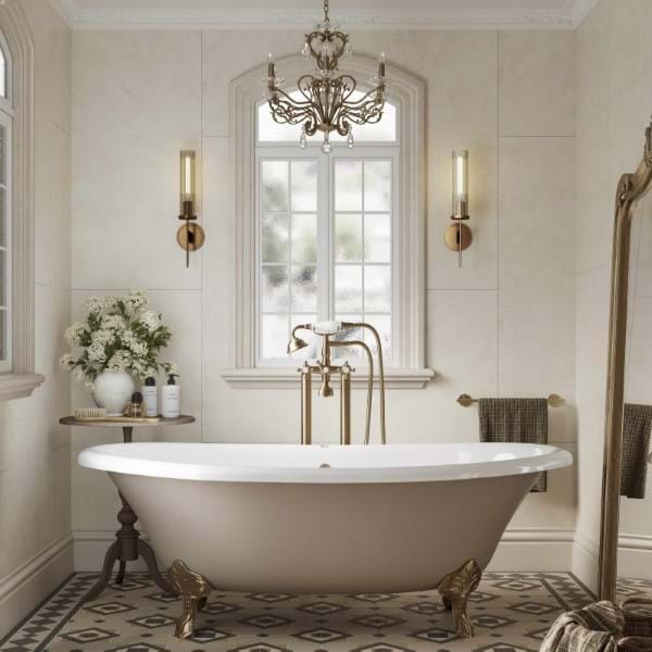 Multipanel Tile Effect Cremona Marble Hydrolock T&G Wall Panel - 2400 x 598 x 11mm