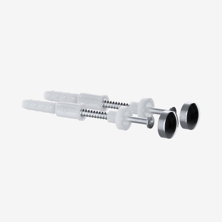 Viva PP0028/A Straight Floor Toilet Pan Fixing Kit - Chrome & White Caps