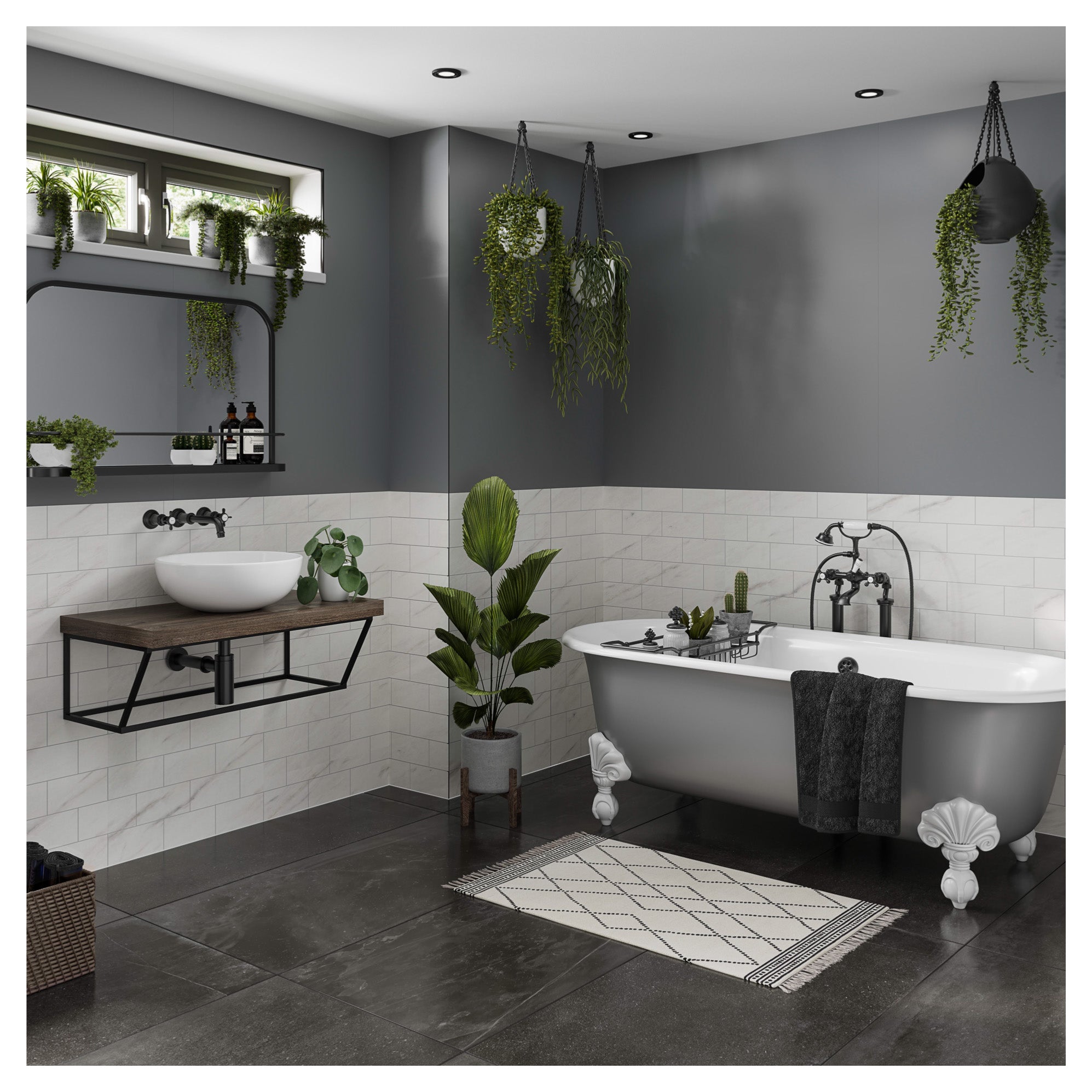 Multipanel Tile Effect Levanto Marble Hydrolock T&G Wall Panel - 2400 x 598 x 11mm