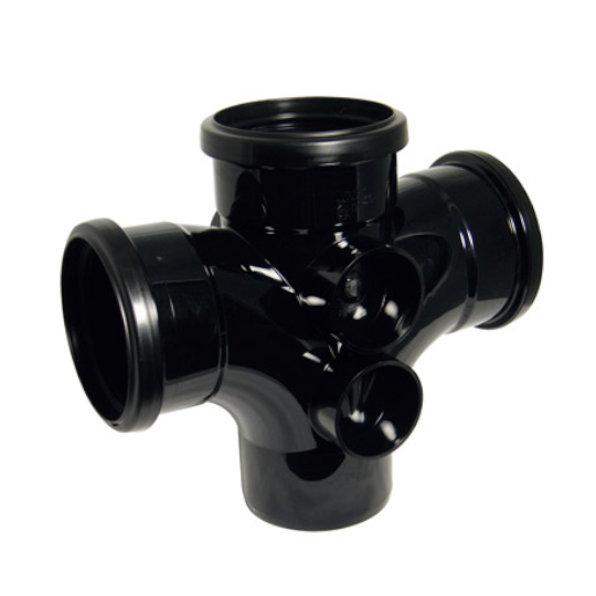 FloPlast SP230 110mm Black 92.5° Double Branch