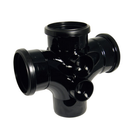 FloPlast SP230 110mm Black 92.5° Double Branch