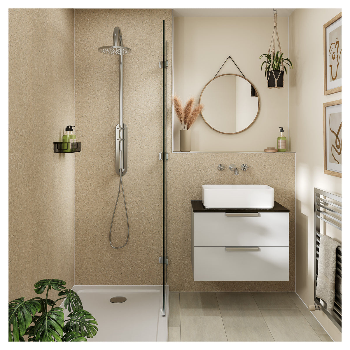 Multipanel Contemporary Tavolo Taupe Hydrolock T&G Wall Panel - 2400 x 900 x 11mm