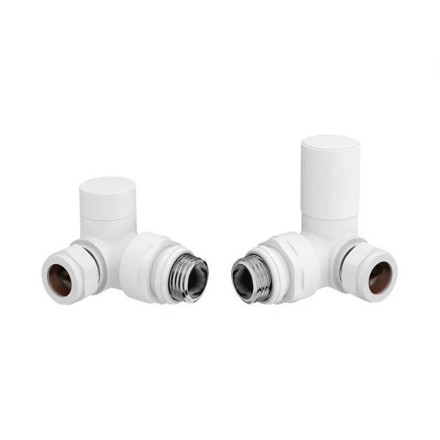 Kartell CRNV-WHITE Corner Radiator Valve Pair - 15mm - White
