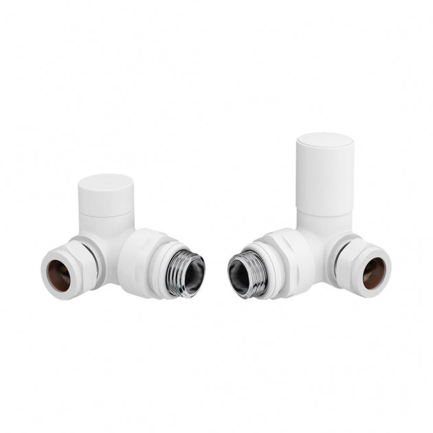 Kartell CRNV-WHITE Corner Radiator Valve Pair - 15mm - White