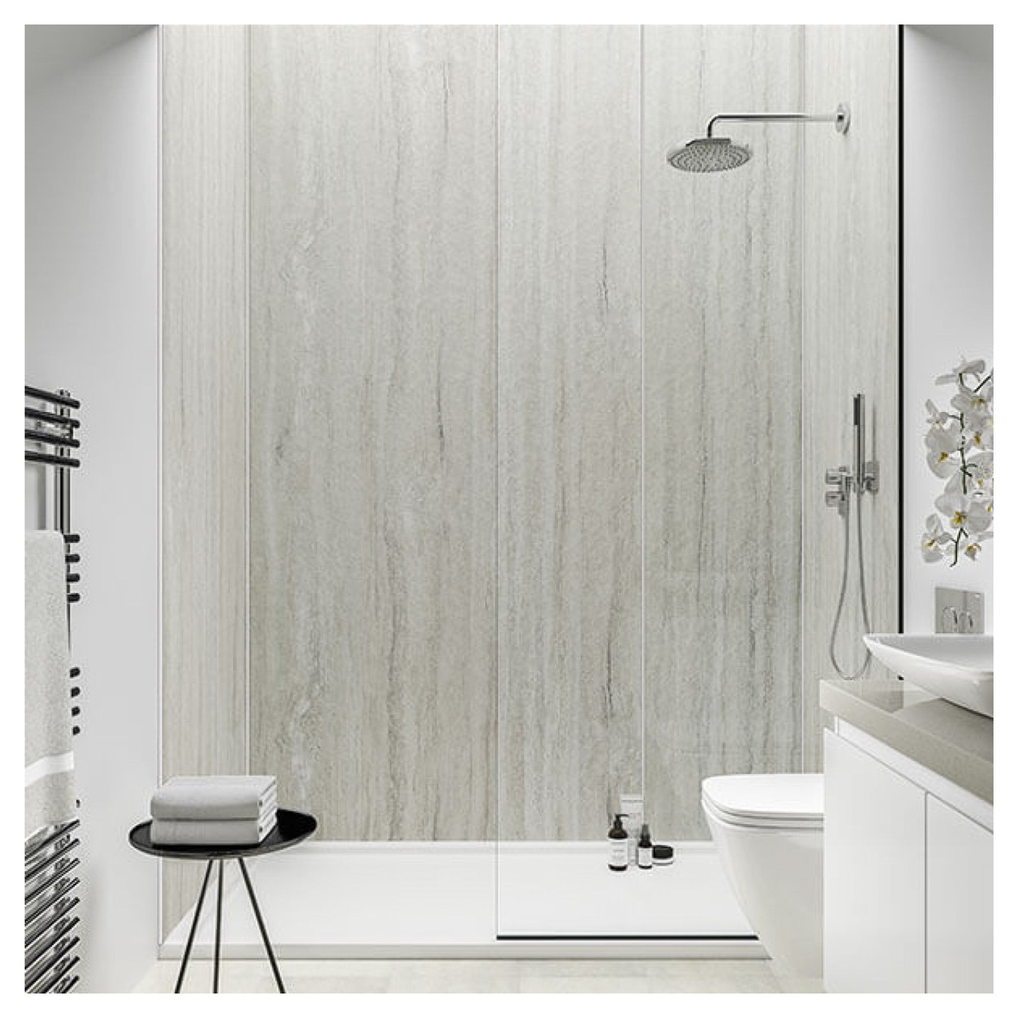 Multipanel Contemporary Jupiter Silver Hydrolock T&G Wall Panel - 2400 x 1200 x 11mm