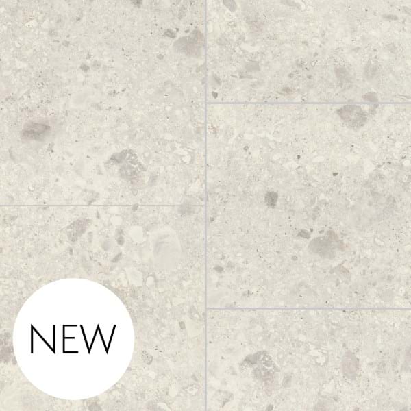 Multipanel Tile Effect White Terrazzo Hydrolock T&G Wall Panel - 2400 x 598 x 11mm