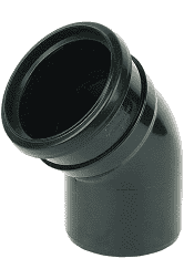 FloPlast SP162 110mm Black 112.5° Socket/Spigot Bend
