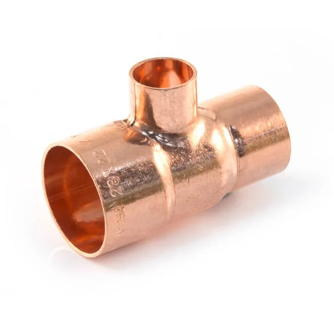 End Feed 28mm x 22mm x 15mm Reducing Tee End and Branch