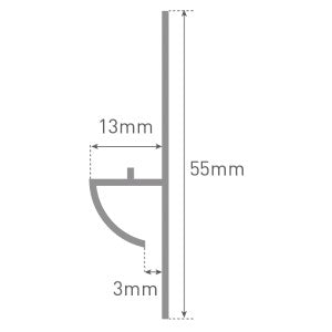 Grant Westfield Classic - Type 103 - Floor To Wall Profile - PVC Extrusion - White - 2450mm Long