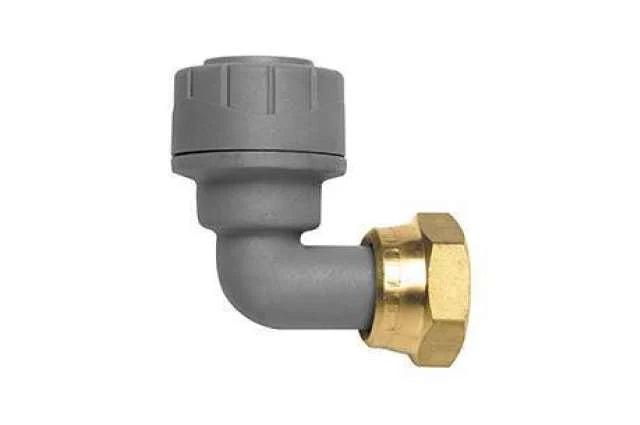 Polyplumb PB1715 Bent Tap Connector with Brass Nut 15mm x 1/2