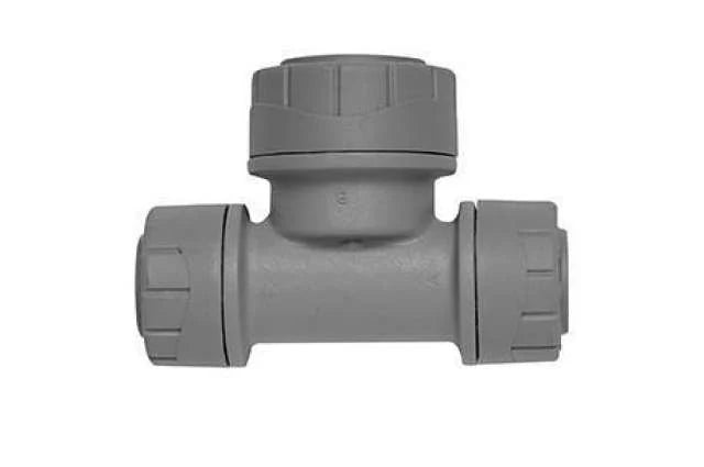 Polyplumb PB1622 Reducing Tee - Both Ends 15mm x 15mm x 22mm