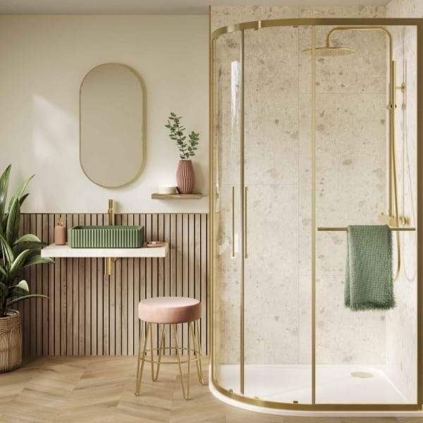 Multipanel Tile Effect White Terrazzo Hydrolock T&G Wall Panel - 2400 x 598 x 11mm