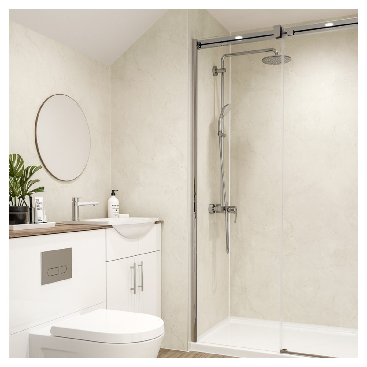 Multipanel Contemporary Marfil Cream Hydrolock T&G Wall Panel - 2400 x 1200 x 11mm