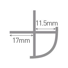 Multipanel MPEABP Classic Type B - External Corner - Aluminium Extrusion - Bright Polished - 2450mm Long