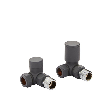 Kartell CRNV-GREY Corner Radiator Valve Pair - 15mm - Textured Grey