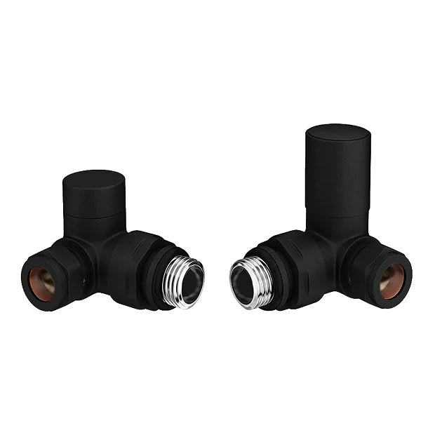 Kartell CRNV-BLACK Corner Radiator Valve Pair - 15mm - Black
