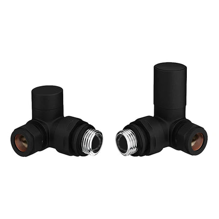 Kartell CRNV-BLACK Corner Radiator Valve Pair - 15mm - Black