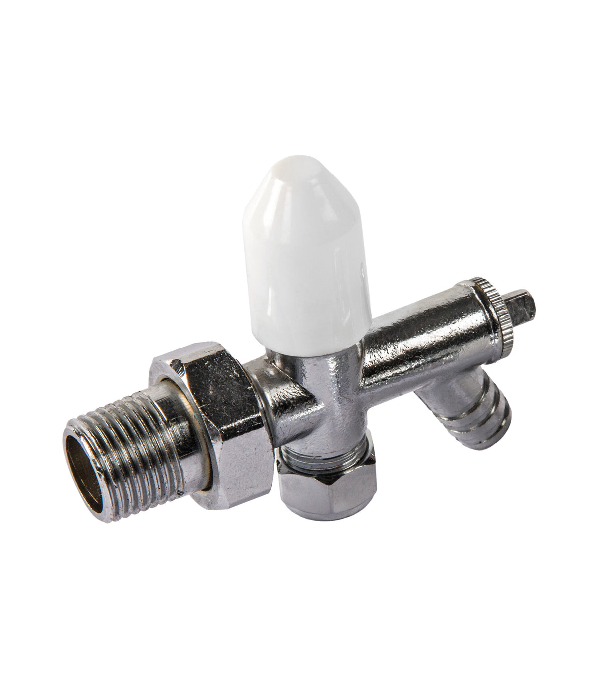 Kartell LSWHGA10 Galaxy Angled Lockshield & Wheelhead Radiator Valve - 10mm - Chrome