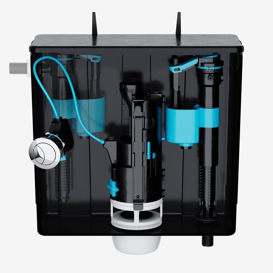 Skylo (Bottom & Side Entry) Black Concealed Cistern
