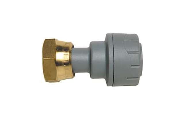 Polyplumb PB715 Straight Tap Connector with Brass Nut 15mm x 1/2