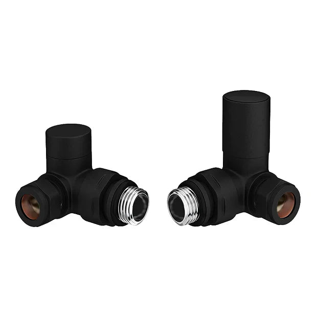 Kartell CRNV-BLACK Corner Radiator Valve Pair - 15mm - Black