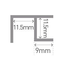 Multipanel MPEXBB Classic Type 100 - Flush Corner - Aluminium Extrusion - Brushed Brass - 2450mm Long