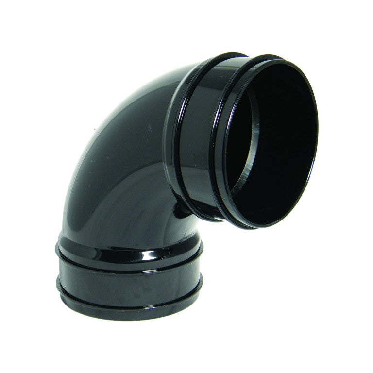 FloPlast SS561 110mm Black 92.5° Double Socket Bend